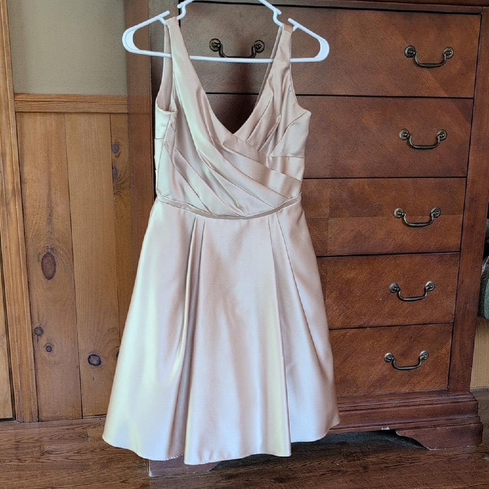 Elegant Cream Sleeveless Dress - Picture 6 of 11